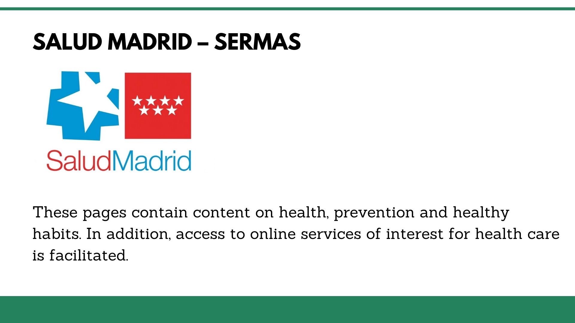 Sanidad Madrid – SERMAS